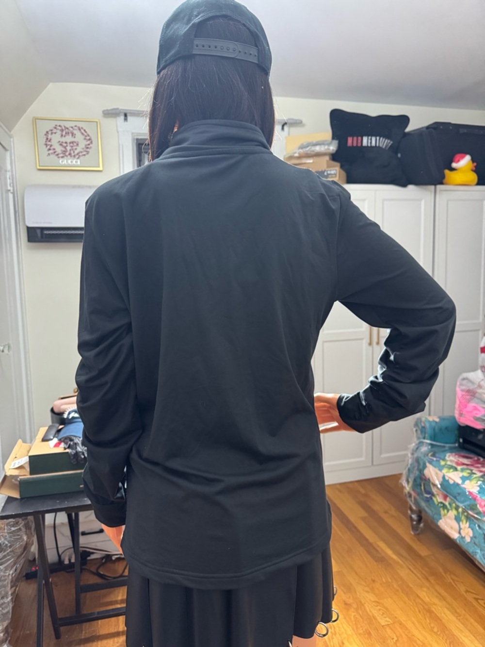 bebe Black Activewear Jacket with Pink Accents - Picture 3 of 3